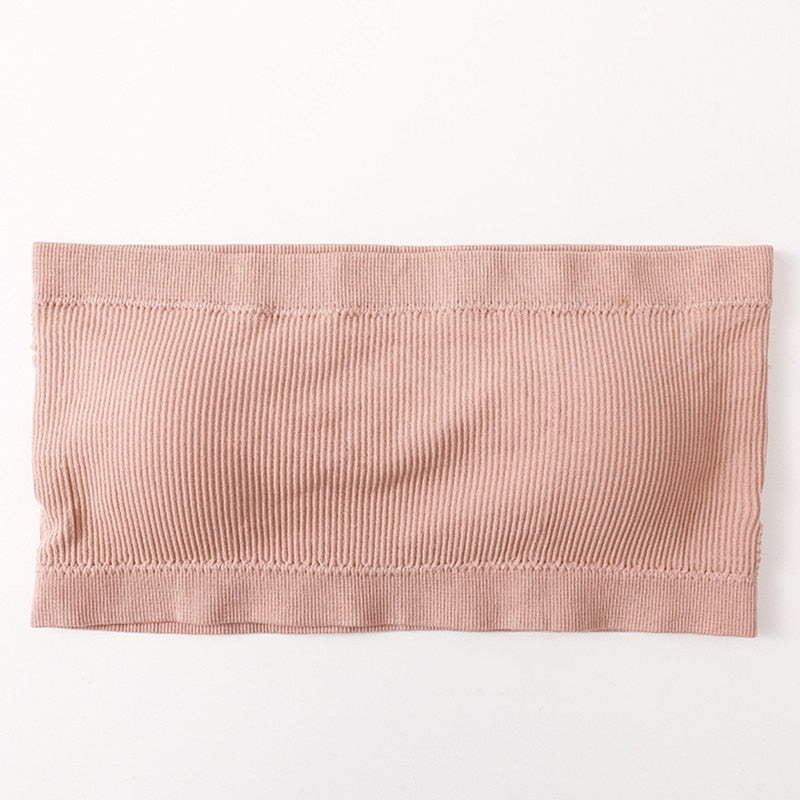 Strapless Invisible Bra Seamless Tube Crop Top for Women