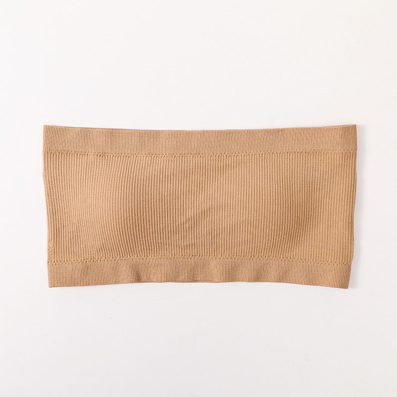 Strapless Invisible Bra Seamless Tube Crop Top for Women