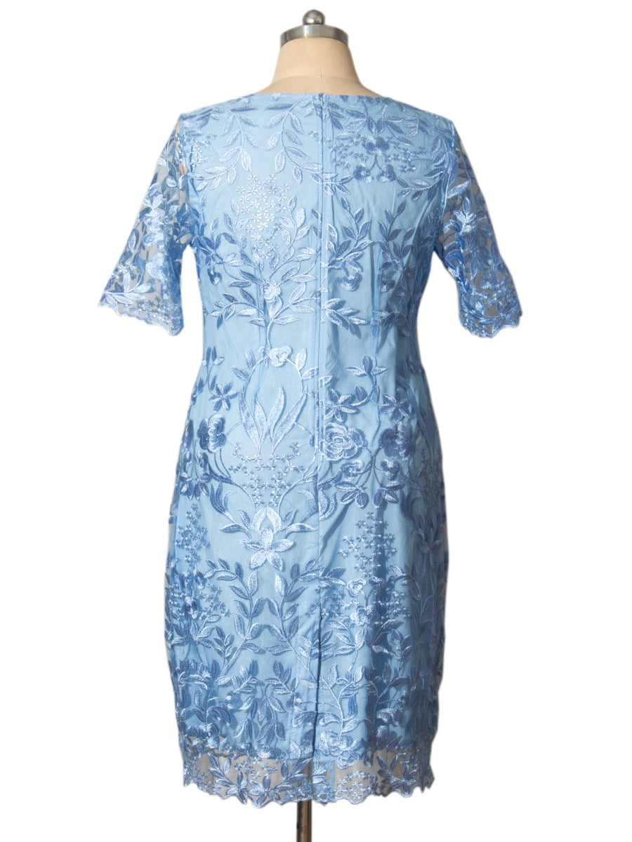 Luxury Lace Floral Party Dress Elegant Plus Size Women's