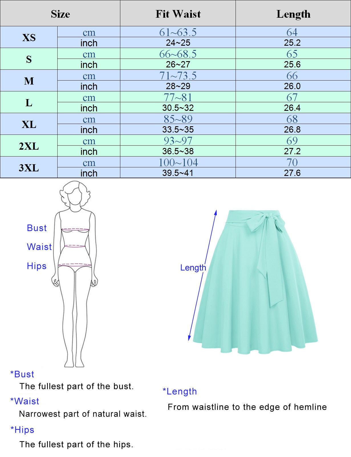 High Waist A-Line Midi Skirt Retro Flared Office Workwear