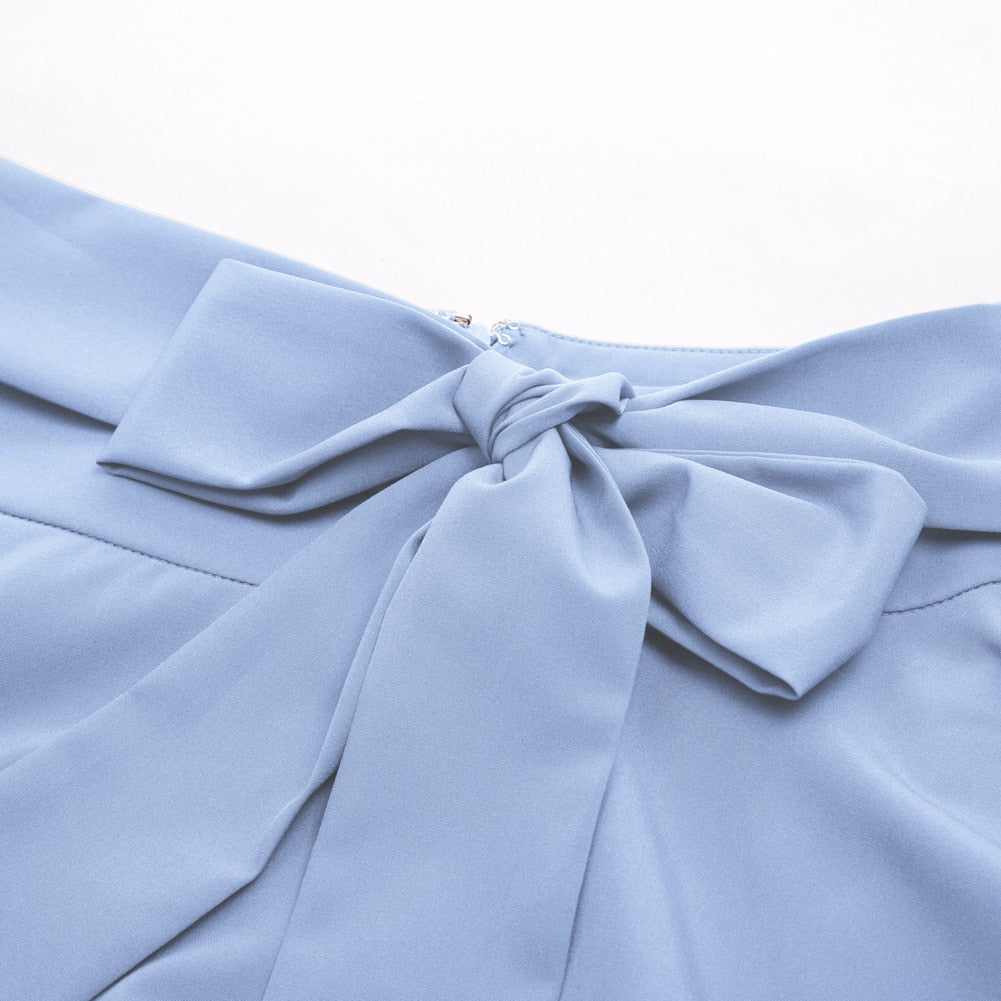 High Waist A-Line Midi Skirt Retro Flared Office Workwear