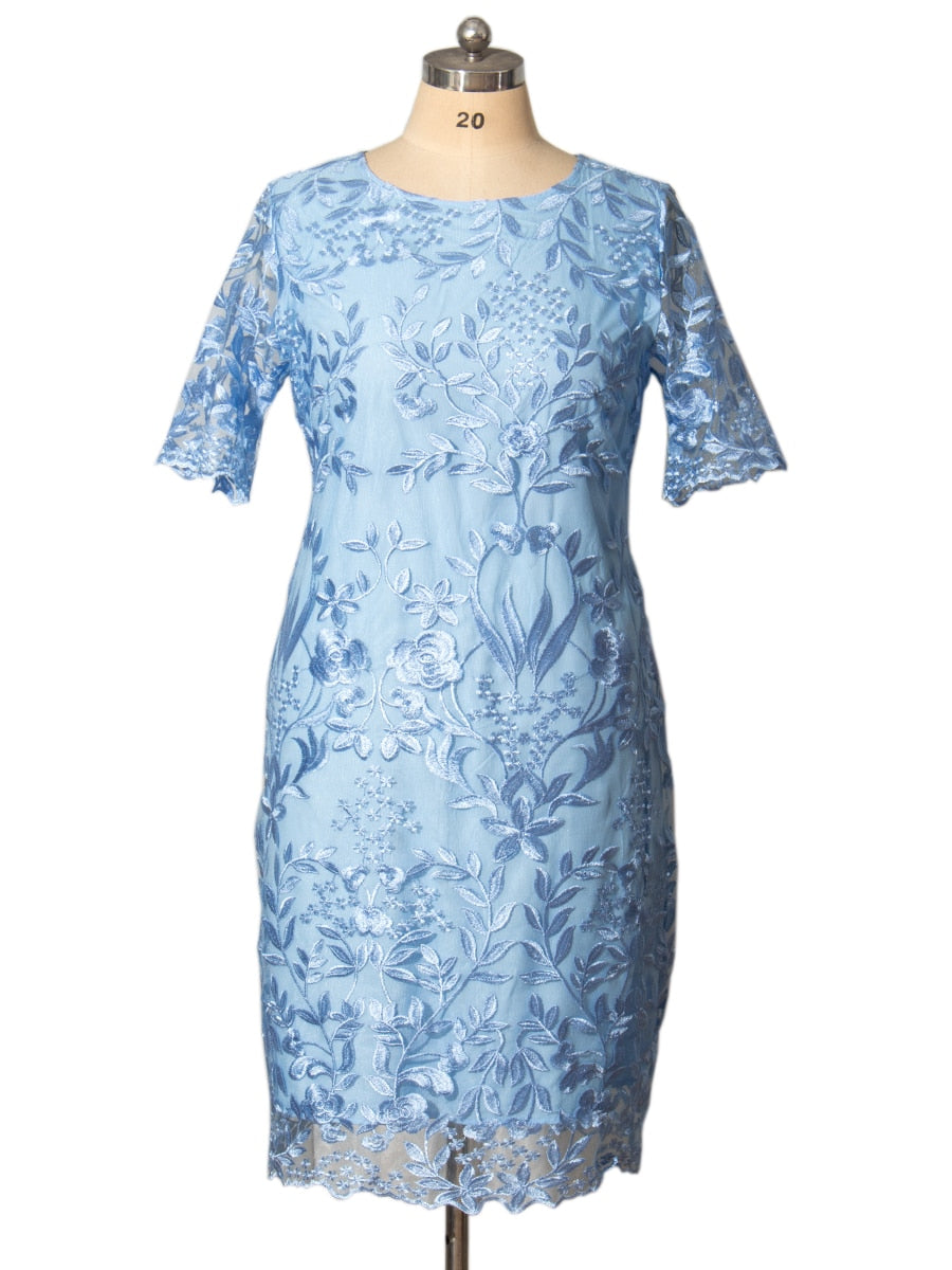 Luxury Lace Floral Party Dress Elegant Plus Size Women's