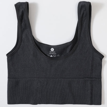 Seamless Ribbed Crop Top Sexy Camisole for Women