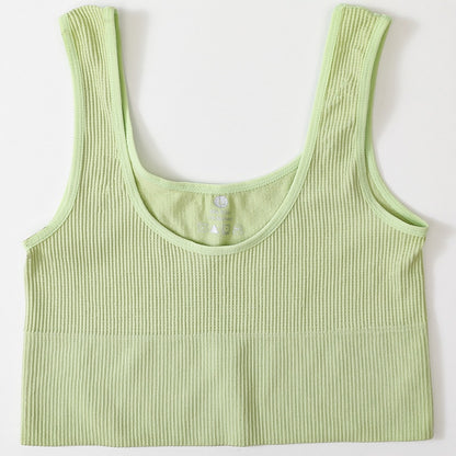 Seamless Ribbed Crop Top Sexy Camisole for Women