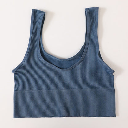 Seamless Ribbed Crop Top Sexy Camisole for Women