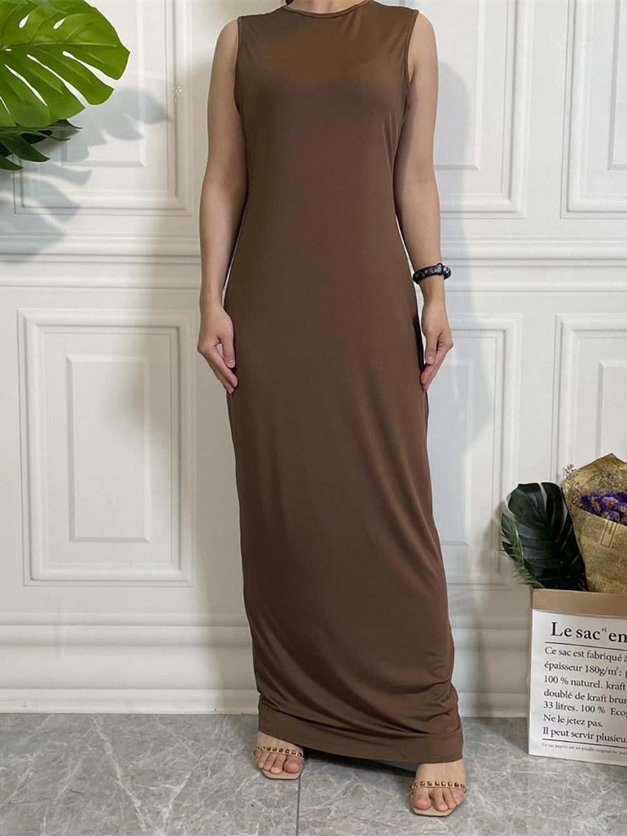 Ramadan Sleeveless Maxi Dress Elegant Abaya - Ramadan Sleeveless Maxi Dress Elegant Abaya