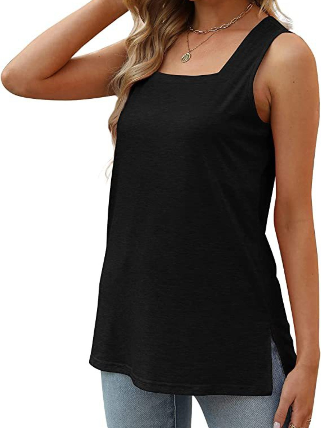 Slit Square Neck Tank