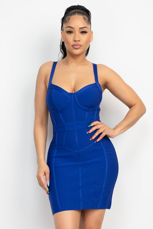 Sweetheart Wide Strap Bandage Dress