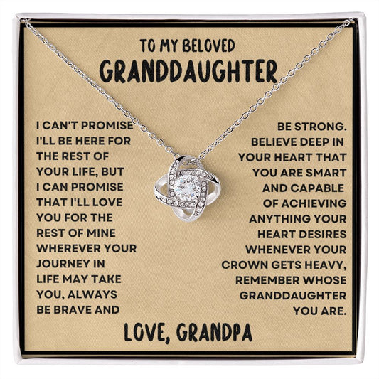 My Beloved Granddaughter| Remember - Love Knot Necklace